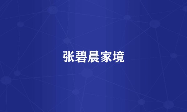 张碧晨家境