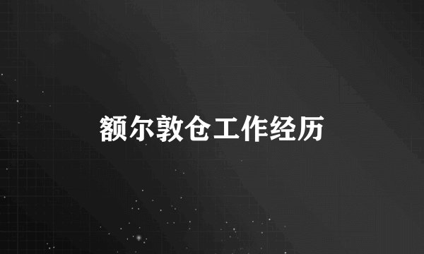 额尔敦仓工作经历
