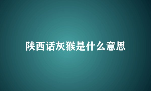 陕西话灰猴是什么意思