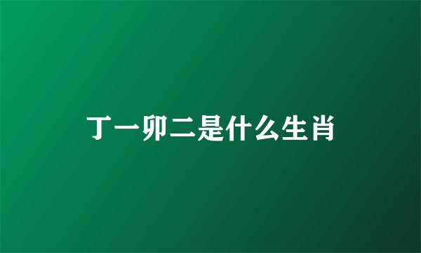 丁一卯二是什么生肖