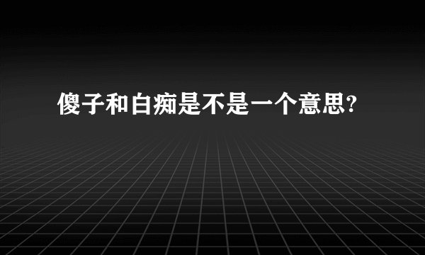 傻子和白痴是不是一个意思?