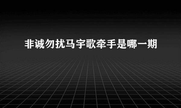 非诚勿扰马宇歌牵手是哪一期
