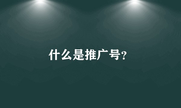 什么是推广号？
