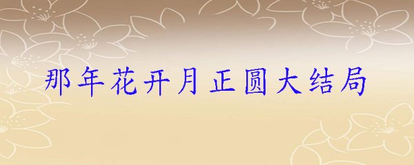 那年花开月正圆大结局