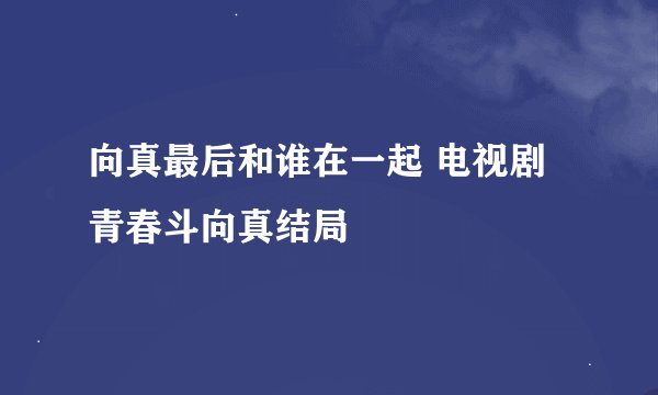 向真最后和谁在一起 电视剧青春斗向真结局