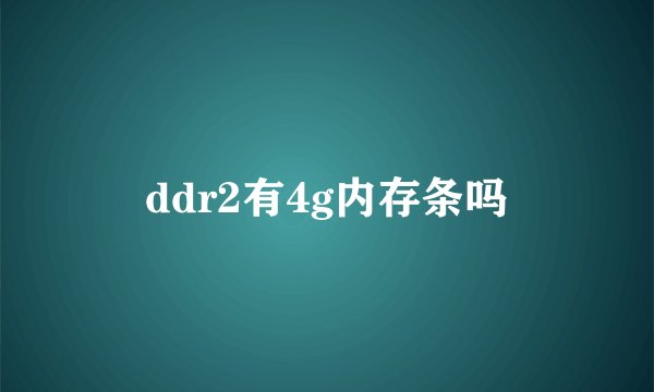 ddr2有4g内存条吗