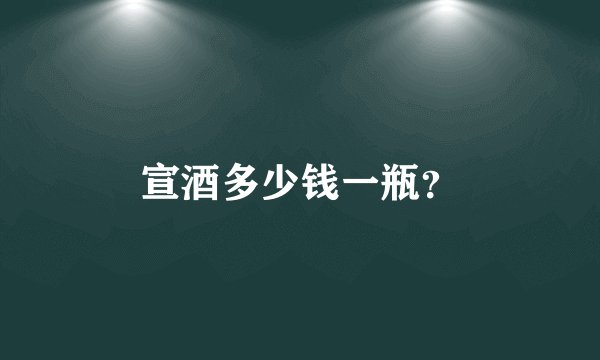 宣酒多少钱一瓶？