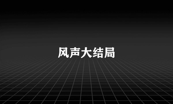 风声大结局