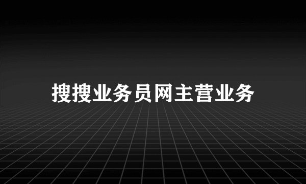 搜搜业务员网主营业务