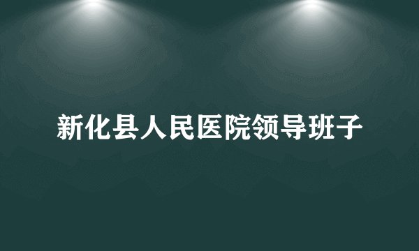 新化县人民医院领导班子