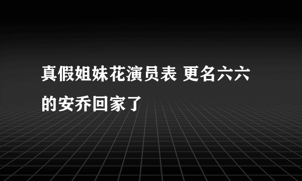 真假姐妹花演员表 更名六六的安乔回家了