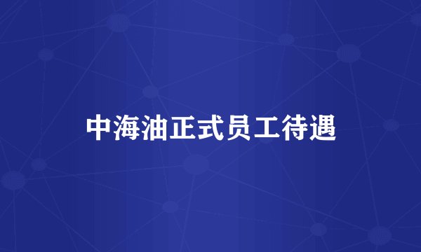 中海油正式员工待遇