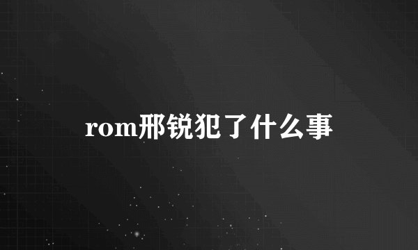 rom邢锐犯了什么事