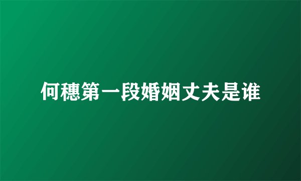 何穗第一段婚姻丈夫是谁