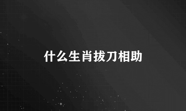 什么生肖拔刀相助