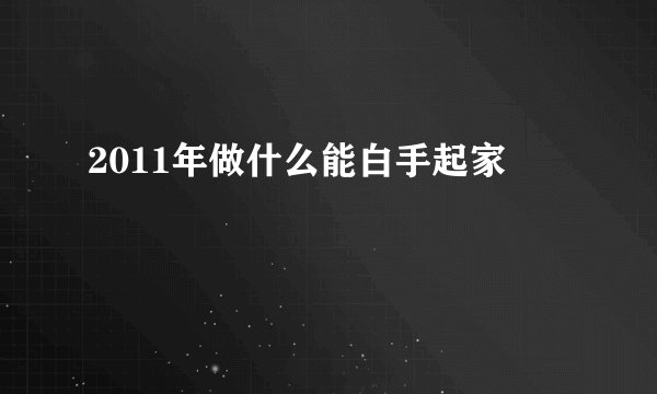 2011年做什么能白手起家
