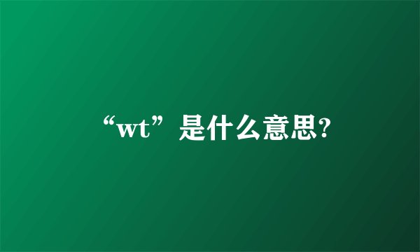 “wt”是什么意思?