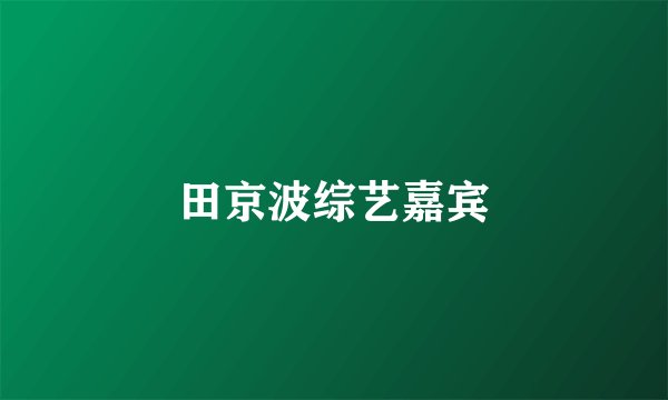 田京波综艺嘉宾