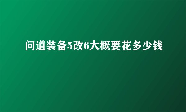 问道装备5改6大概要花多少钱