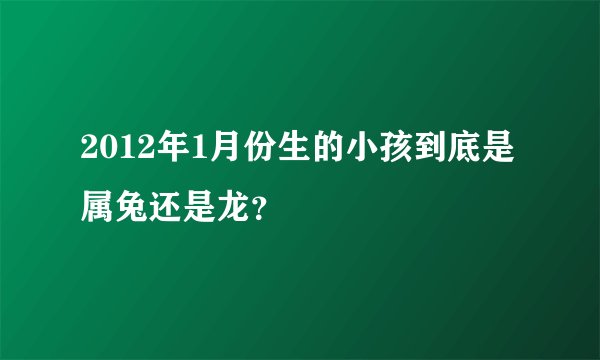2012年1月份生的小孩到底是属兔还是龙?