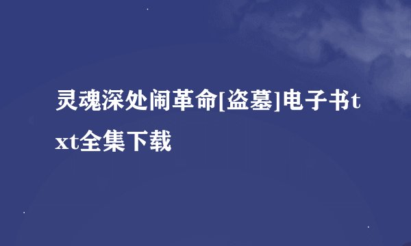 灵魂深处闹革命[盗墓]电子书txt全集下载