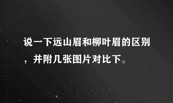 说一下远山眉和柳叶眉的区别，并附几张图片对比下。