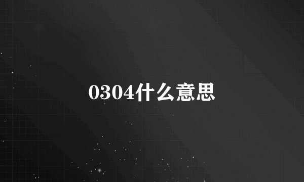 0304什么意思