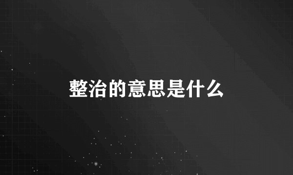 整治的意思是什么