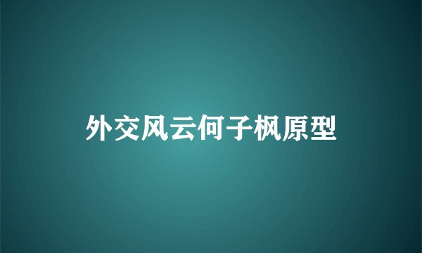 外交风云何子枫原型