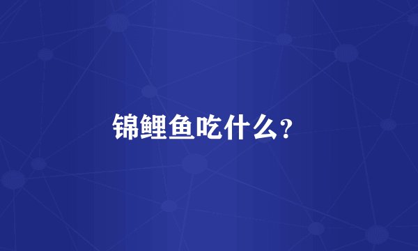 锦鲤鱼吃什么？