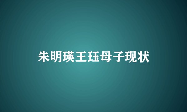 朱明瑛王珏母子现状