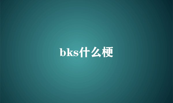 bks什么梗