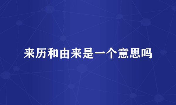 来历和由来是一个意思吗