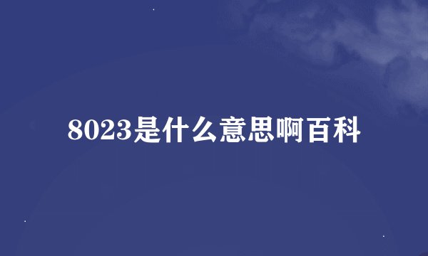 8023是什么意思啊百科