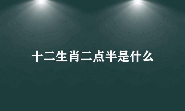 十二生肖二点半是什么