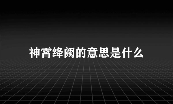 神霄绛阙的意思是什么