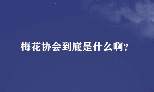 梅花协会到底是什么啊？