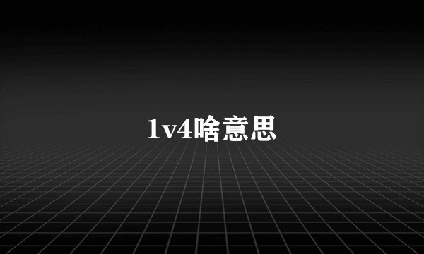 1v4啥意思