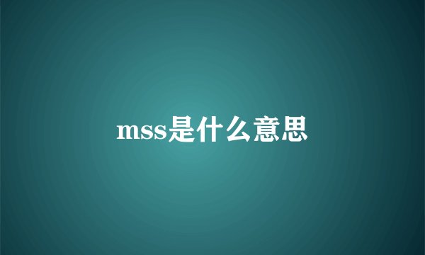 mss是什么意思