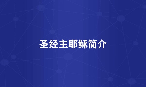 圣经主耶稣简介
