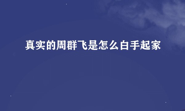 真实的周群飞是怎么白手起家