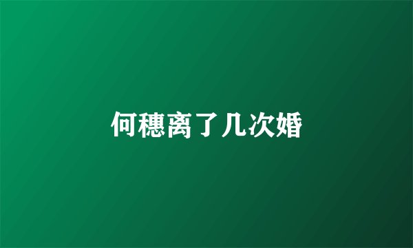 何穗离了几次婚