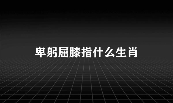 卑躬屈膝指什么生肖