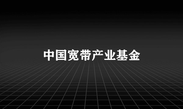 中国宽带产业基金