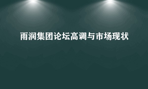 雨润集团论坛高调与市场现状