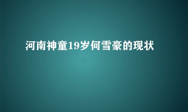 河南神童19岁何雪豪的现状