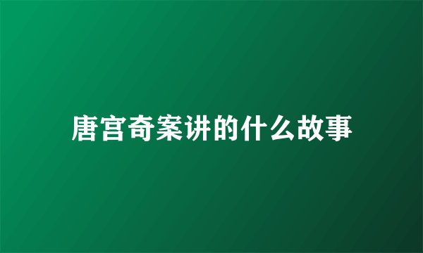 唐宫奇案讲的什么故事