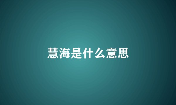 慧海是什么意思