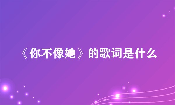 《你不像她》的歌词是什么