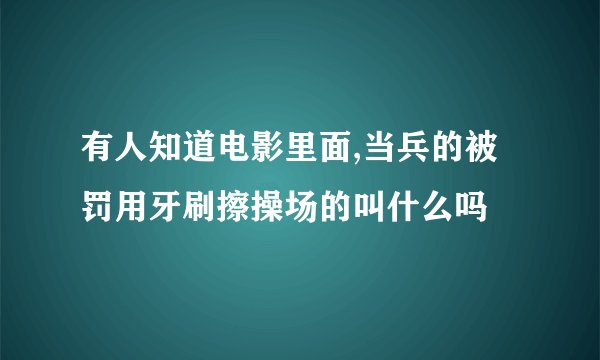 有人知道电影里面,当兵的被罚用牙刷擦操场的叫什么吗